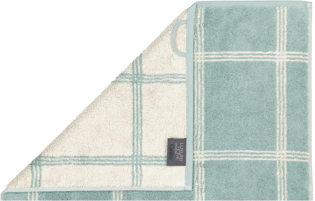 CAWÖ Home Handtücher Luxury Home Two-Tone Grafik 604 Salbei - 43 Duschtuch 80x150 cm, Duschtuch 80x1