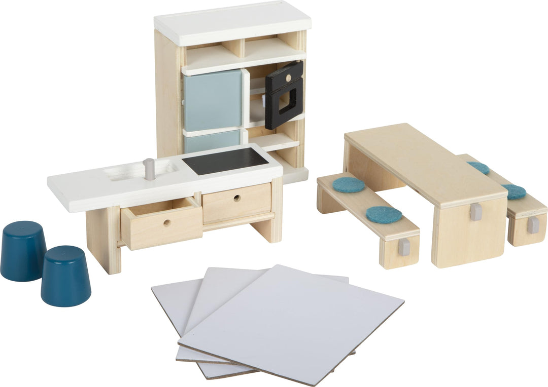 Small Foot Puppenhausmöbel Küche aus Holz, Möbel-Set für das Puppenhaus, für Kinder ab 3 Jahren, 126