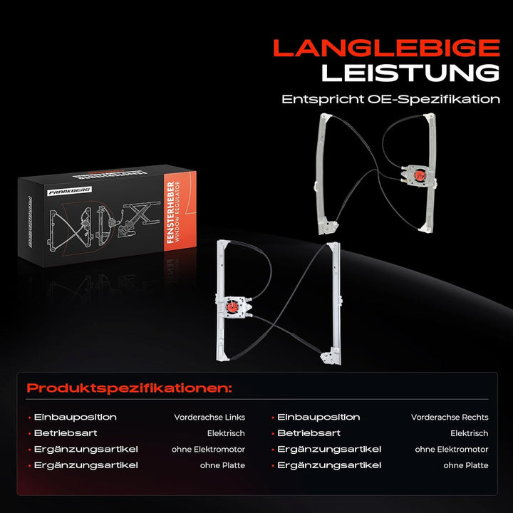Frankberg 2x Elektrisch Fensterheber Vorne Links Rechts für Laguna II BG0 1 Schrägheck KG0 1 Kombi 2