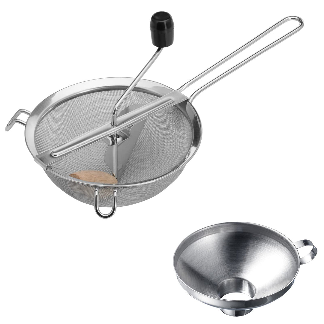 Westmark Einkoch-Set, 1 Passiersieb/Passe-vite + 1 Einmach-/Marmeladen-Trichter mit langem Einfüllst