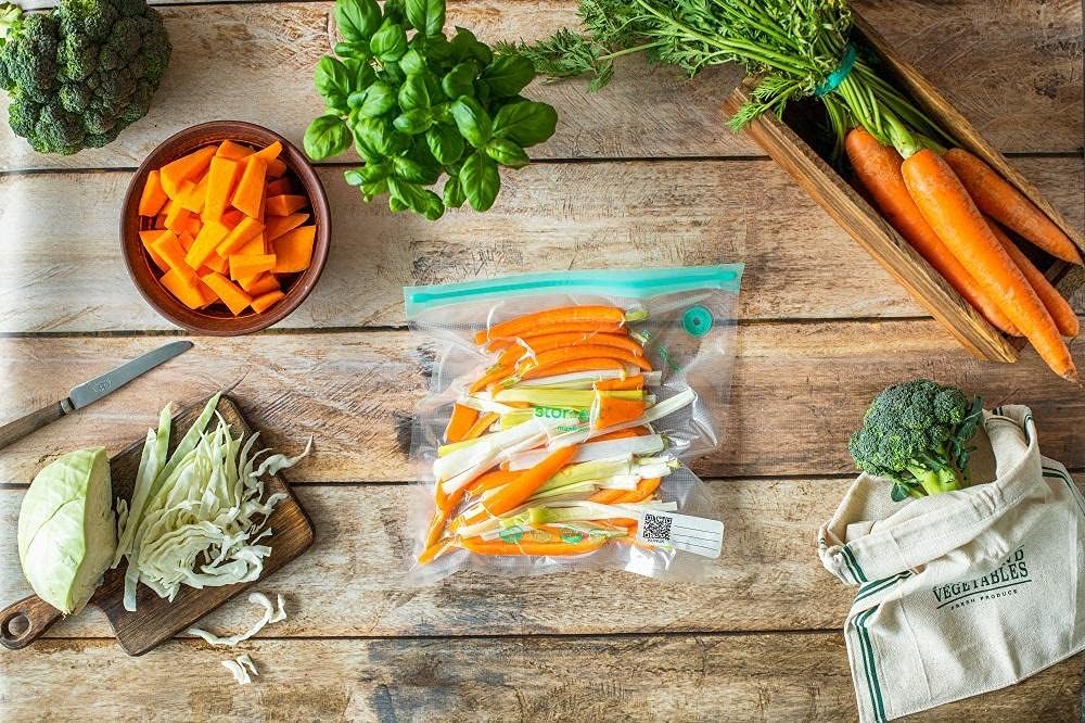 Mastrad – 1 Vakuumgarer-Set Stor'eat – Zusammensetzung 5 Beutel à 1,3 l + 5 Beutel à 3 l – 1 Vakuump