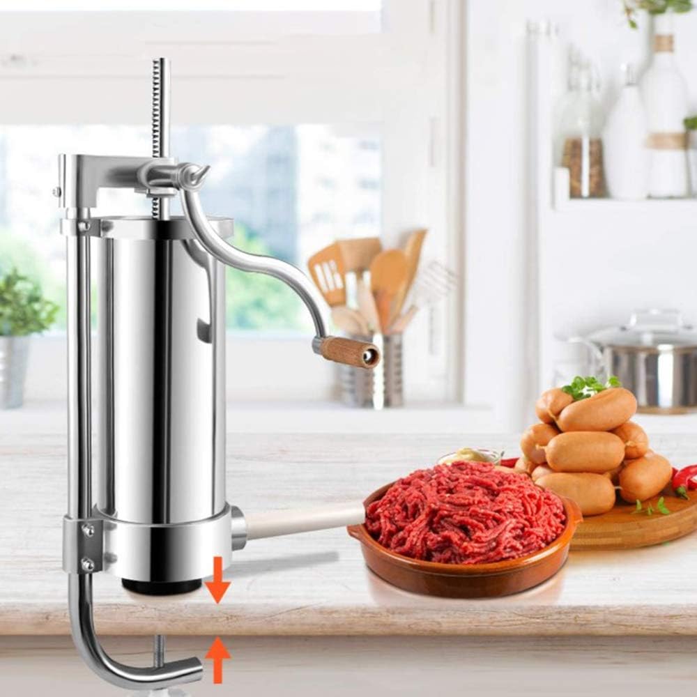 Wurstfüller Edelstahl, Wurstfüller manuell, Wurstmaschine aus Edelstahl, Wurstfüllmaschine silber, W