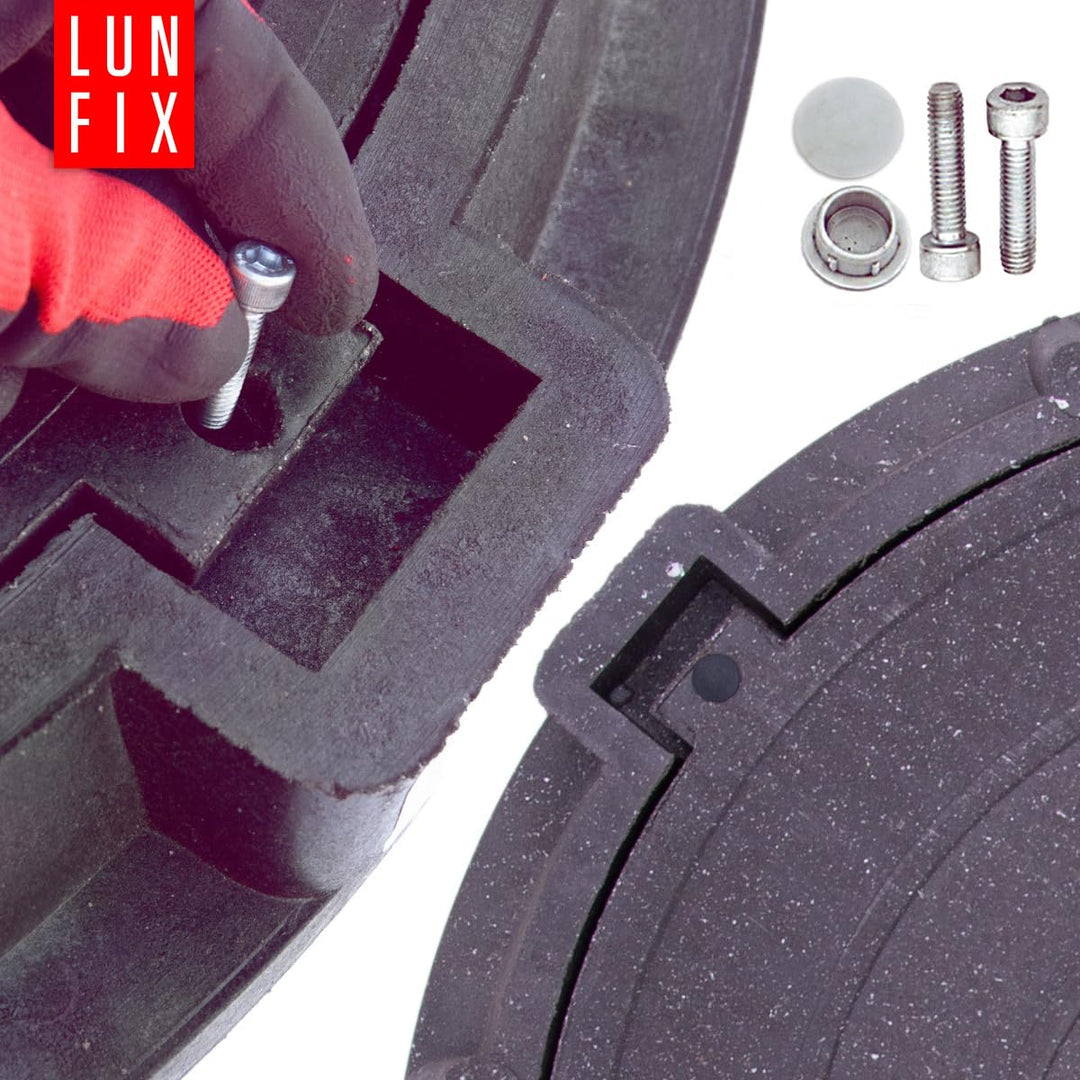 Lun Fix Schachtabdeckung mit Flanschrahmen DN 600 mm A15, GRAPHIT Schachtdeckel Manipulationsschutz,