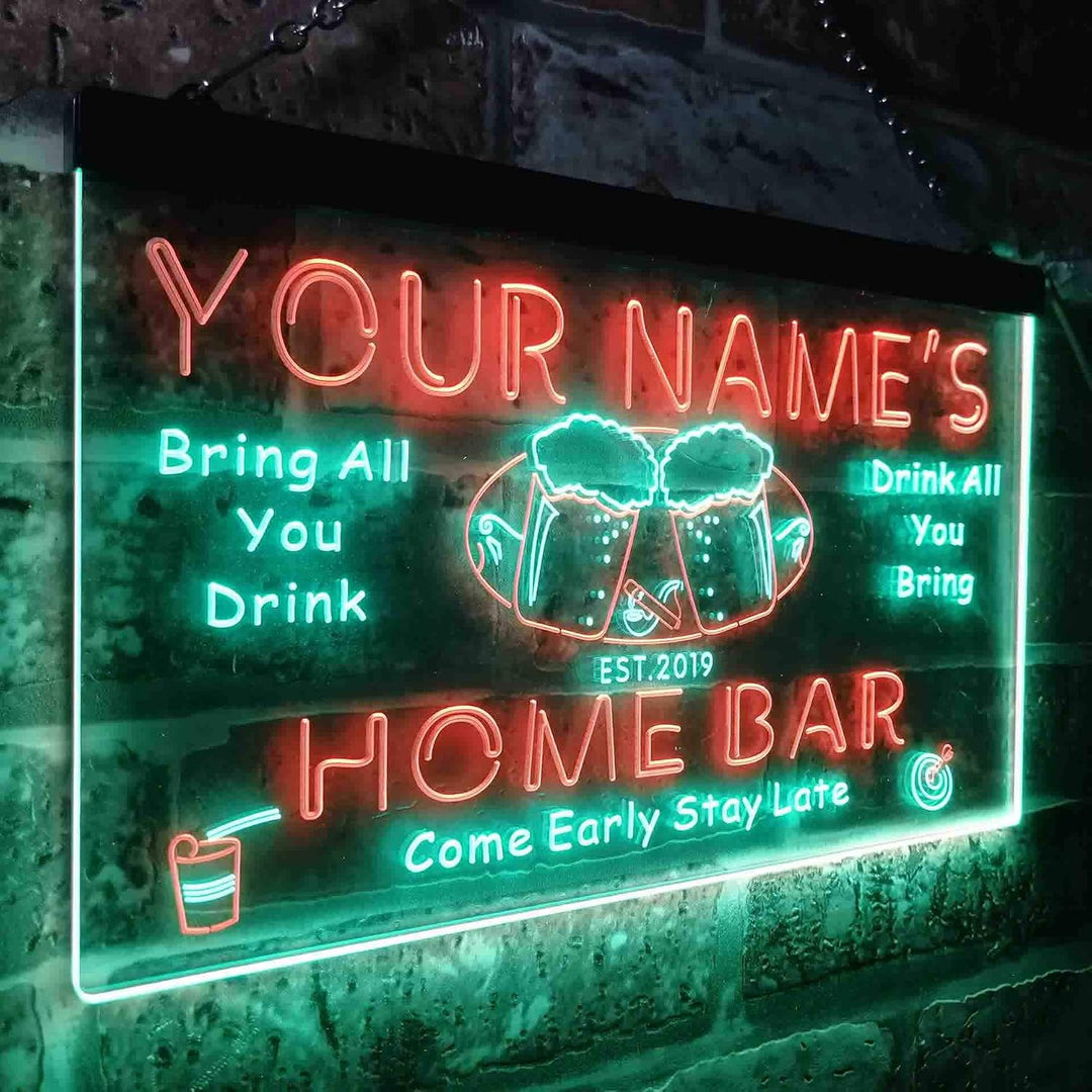 Personalized Your Name Est Year Theme Home Bar Beer Dual Color LED Barlicht Neonlicht Lichtwerbung N