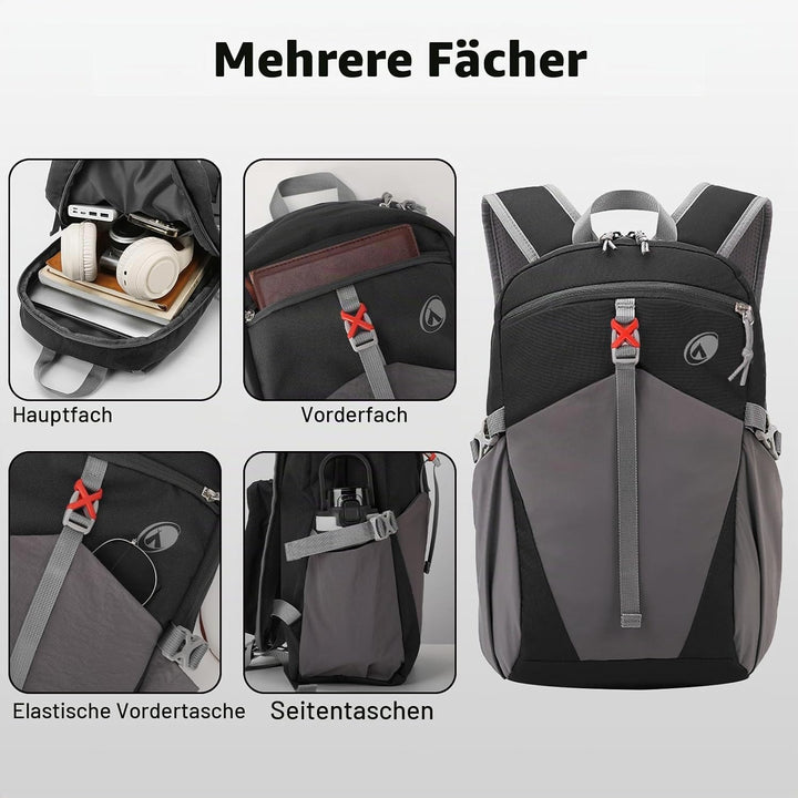 12L Wanderrucksack Klein Leichter, Kleiner Rucksack Lässig Herren Damen, Mini Daypacks für Wandern R