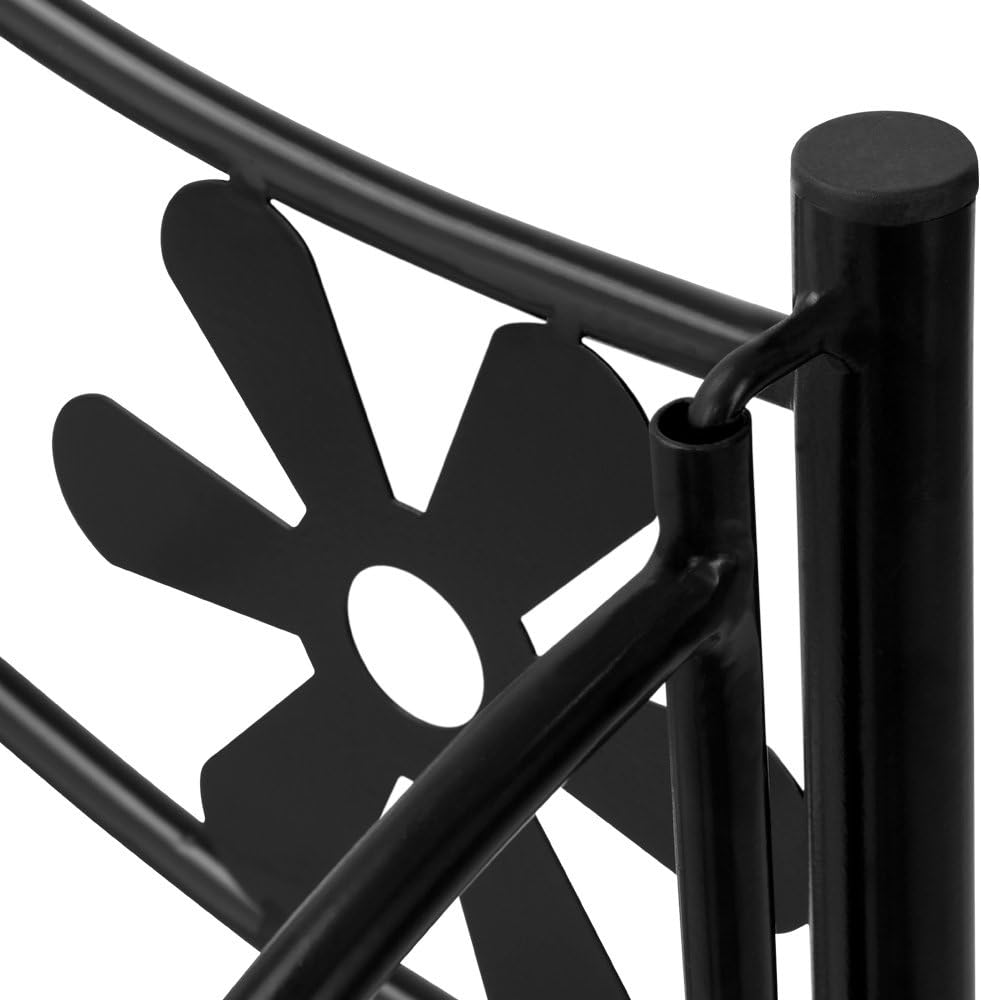 Deuba Blumenregal Metall Schwarz 3 Etagen Balkon Outdoor Indoor Blumenständer Pflanzenständer Blumen