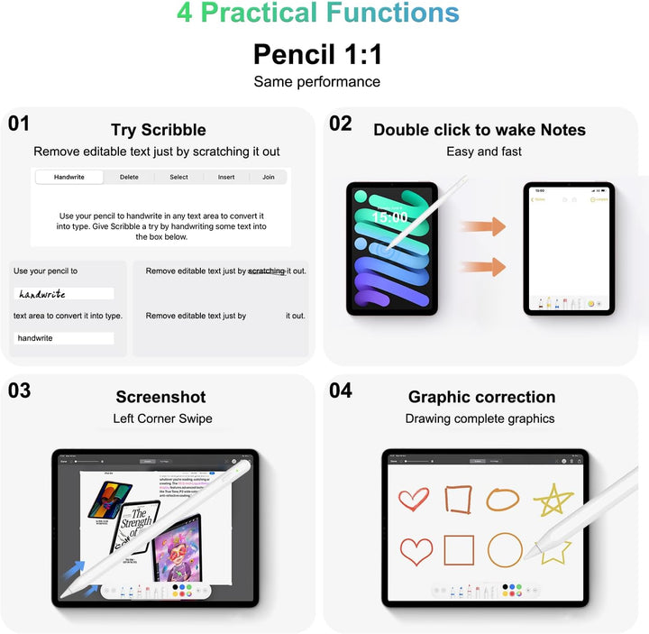 iPencil 2. Generation für iPad (2018-2023), Magnetische drahtlose Aufladung Stift für iPad Mit Handf
