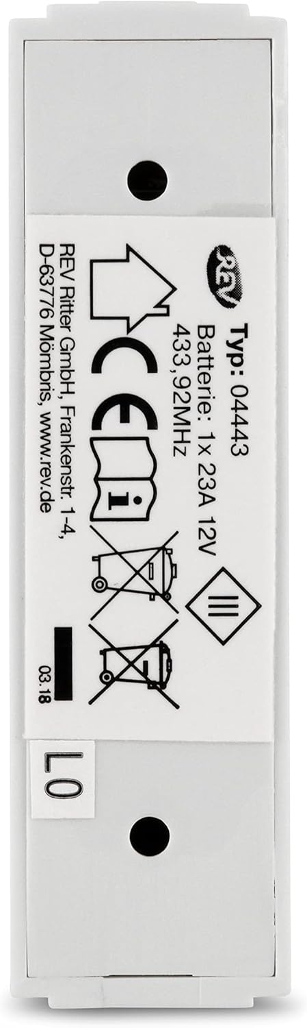 REV Funkklingel - 3-Klang Türklingel, 30m Reichweite, 2x 1,5V., 16 Kanäle, max. 85dB, weiss Funkgong