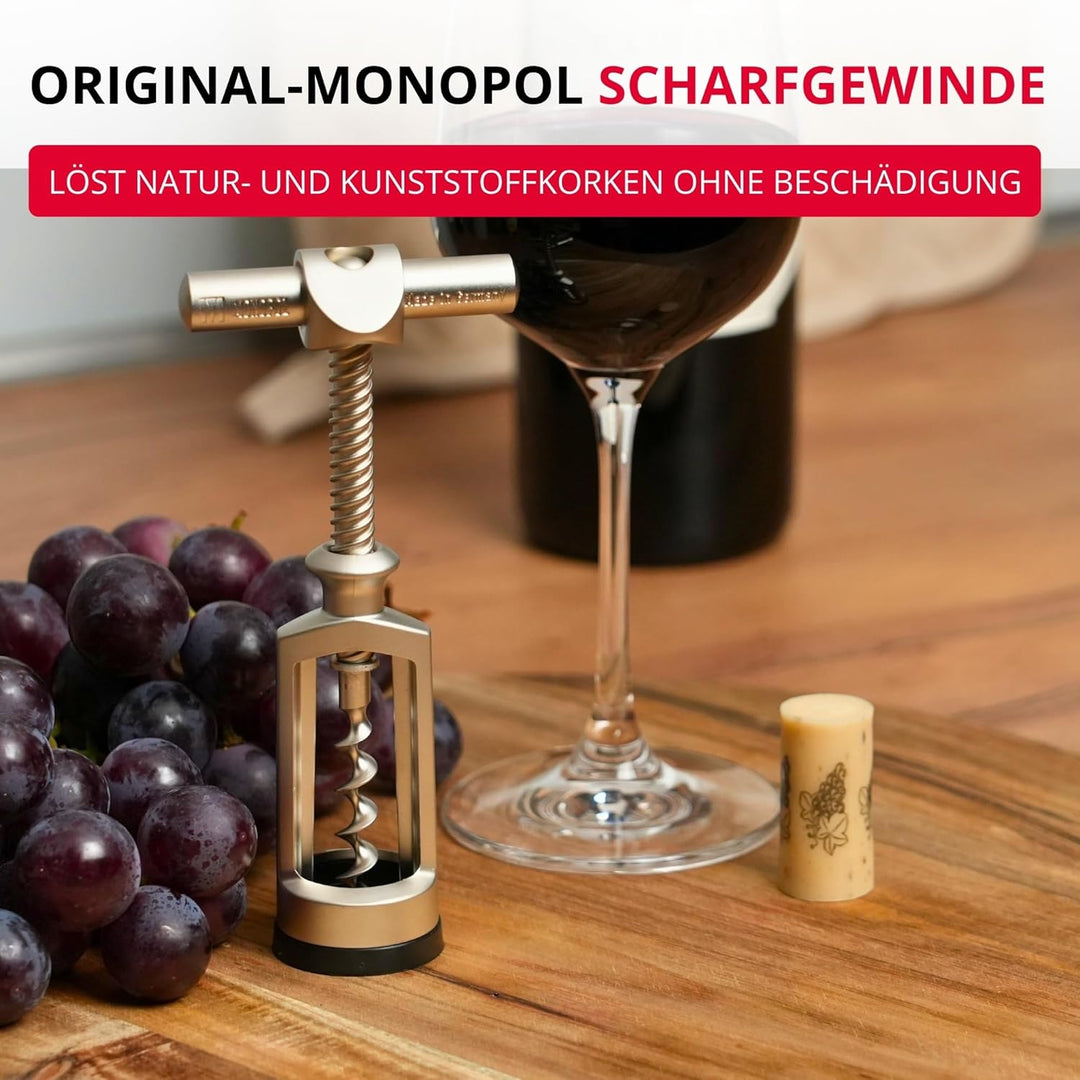 Westmark Glockenkorkenzieher mit Korkabstreifer, Monopol Edition, Stahl/Zink-Druckguss, Chianti, Ede