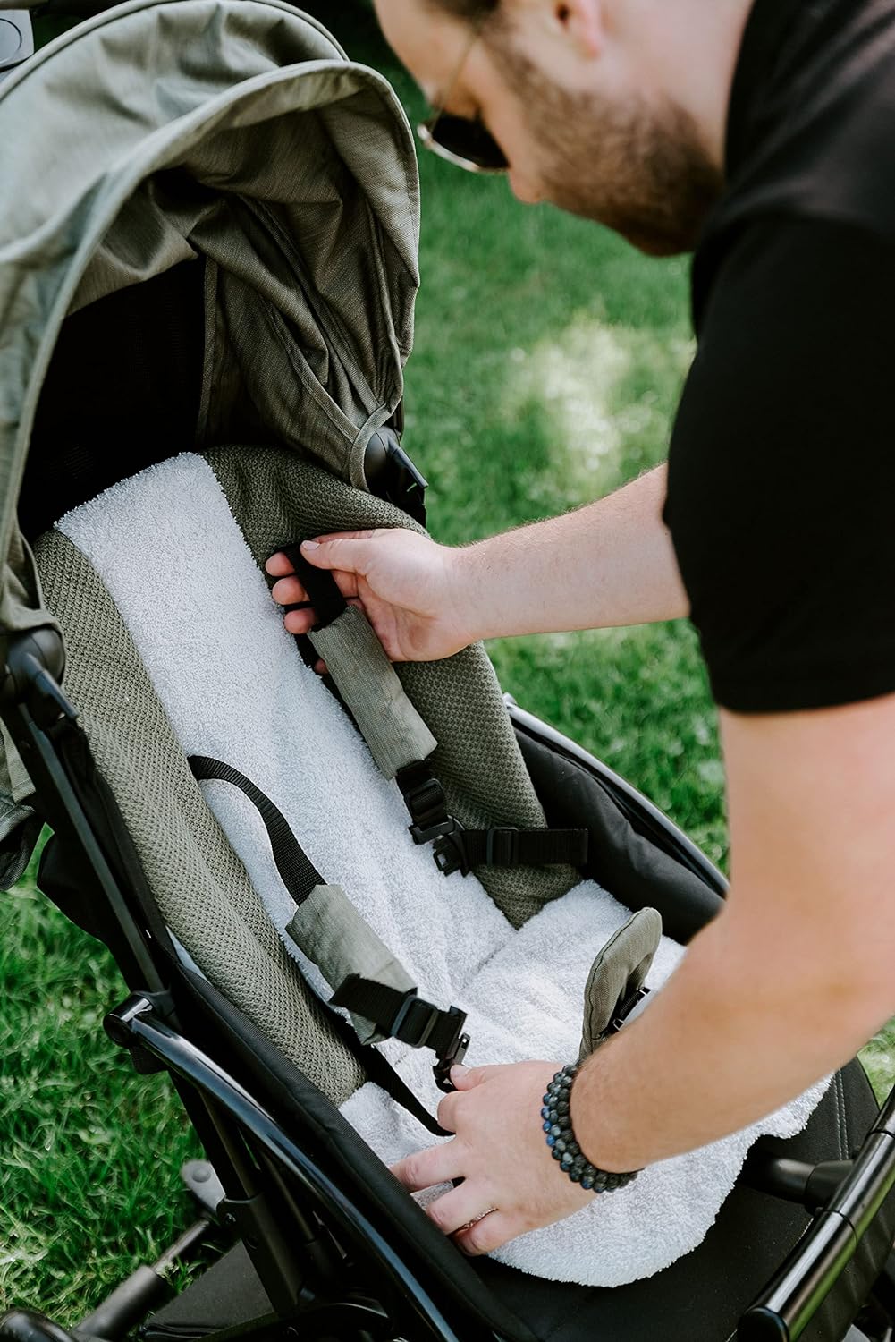 BO BABY'S ONLY - Multicomforter aus Baumwolle - 68x40 cm - für Jungen und Mädchen - Silbergrau Stone