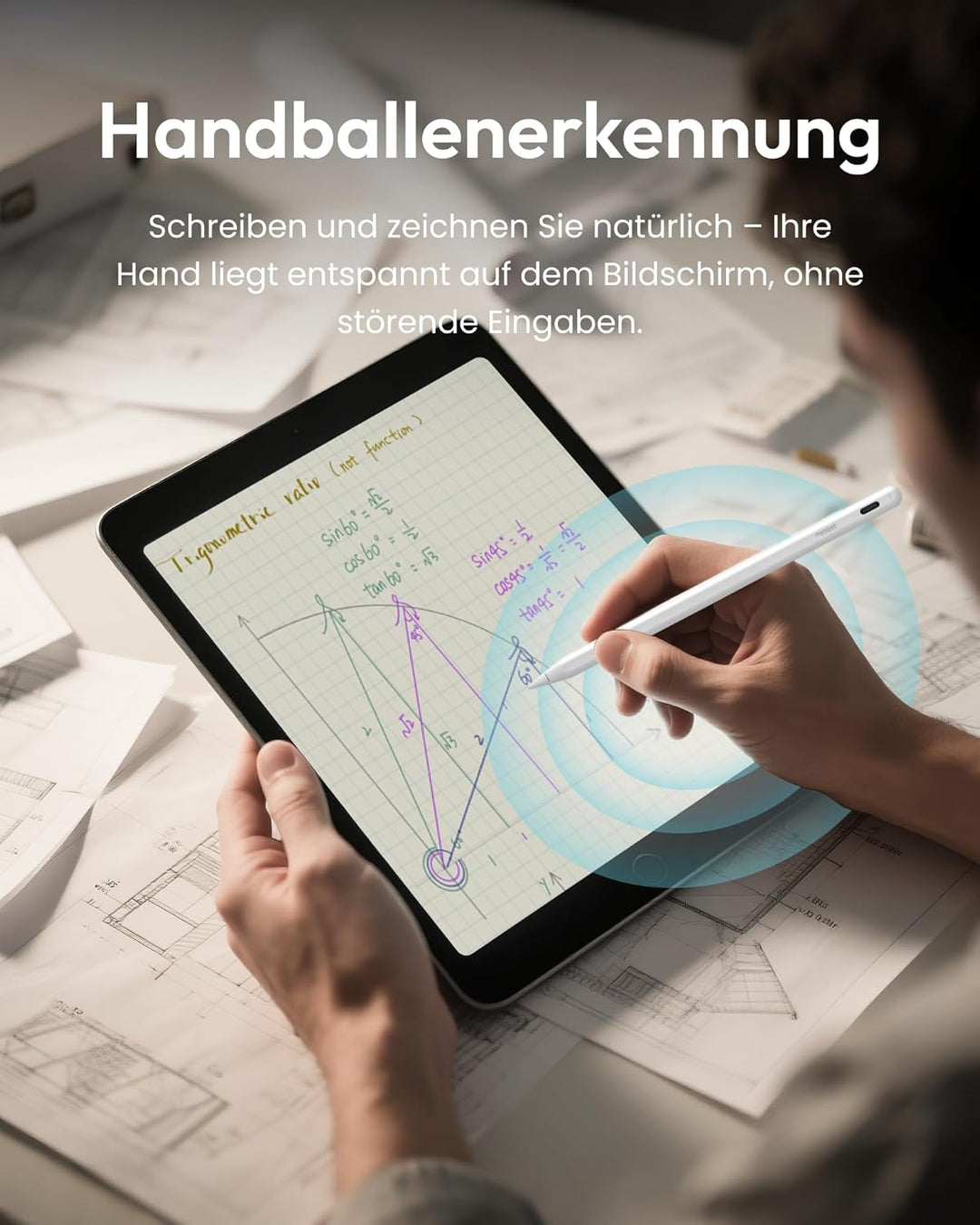 Metapen A8 Stift für iPad 2018-2024, Schnellladefunktion, Palm-Ablehnung, Pencil für Apple iPad Pro