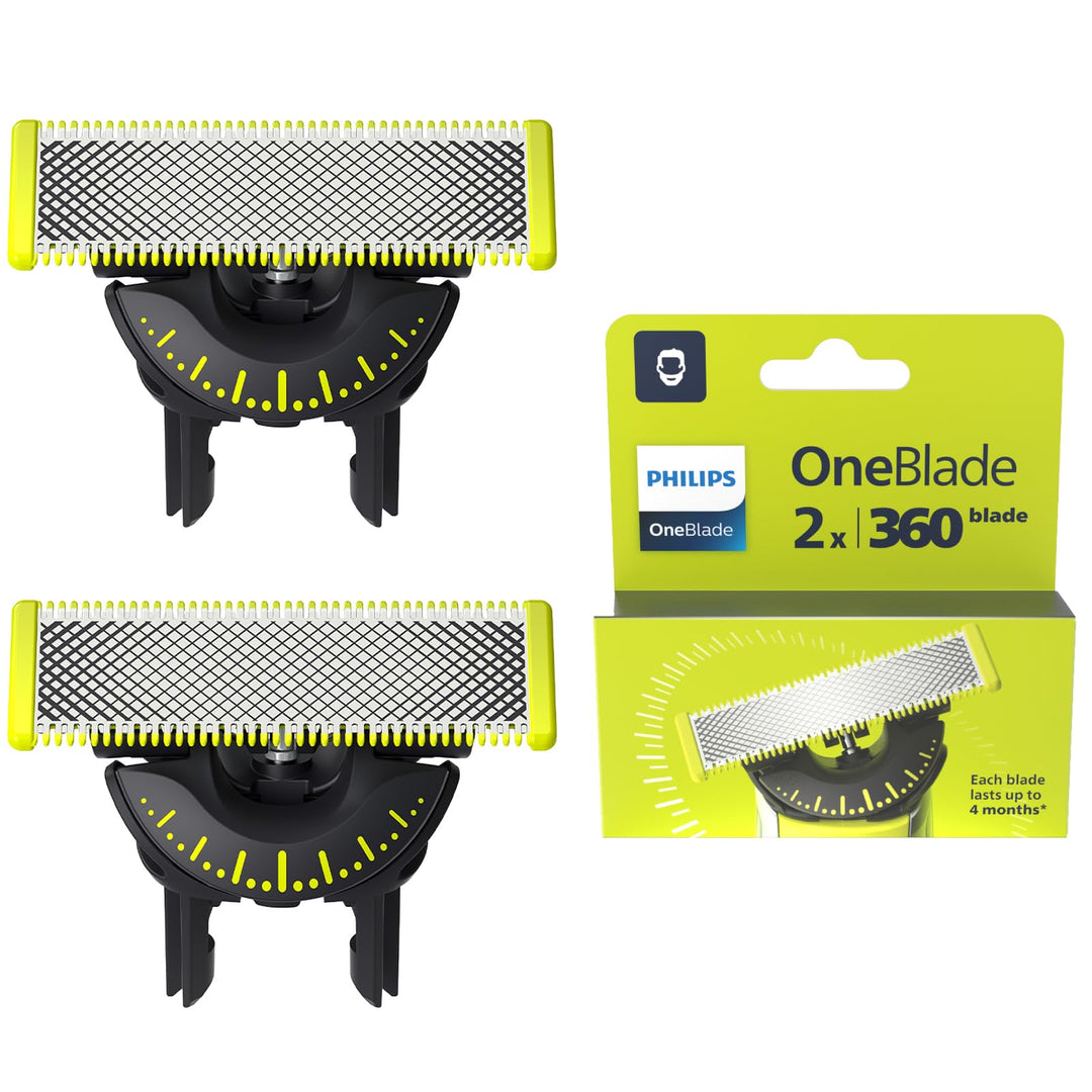 Philips OneBlade 360 Authentische Ersatzklingen für alle OneBlade und OneBlade Pro Modelle, aus lang