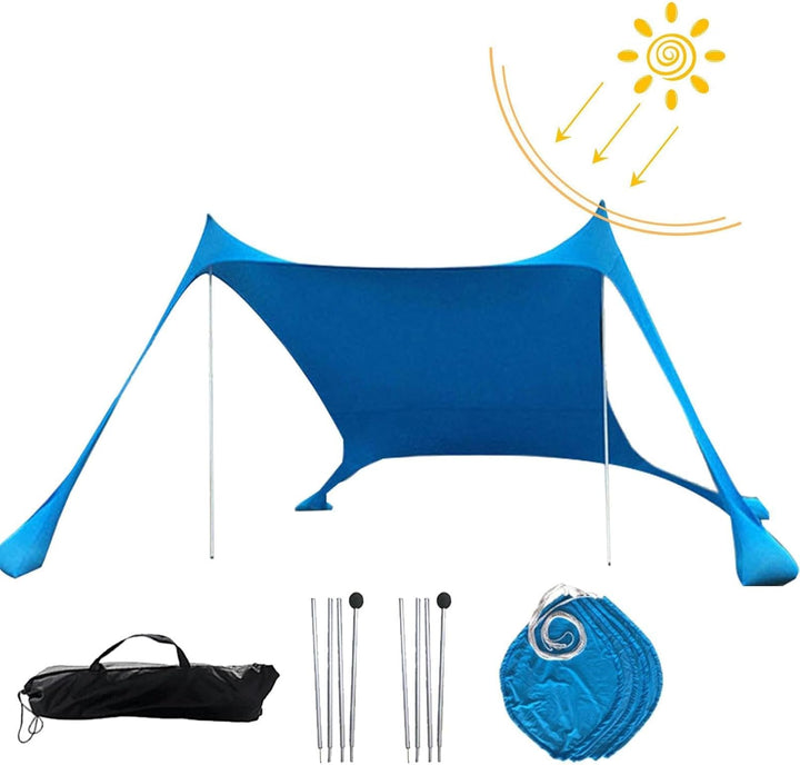 Beach Strandzelt | Sonnenschutz Strand Sonnensegel Aus Lycra | UPF 50+ Strandmuschel Mit Überdachung