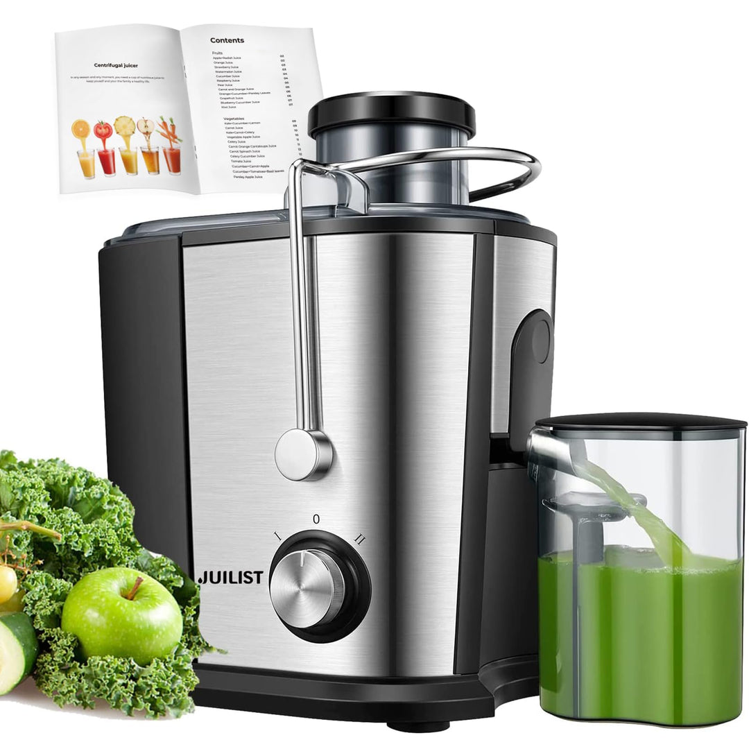 JUILIST Entsafter Gemüse und Obst, 600W Juicer mit Grosser Einfüllschacht (65 mm), 2 Geschwindigkeit