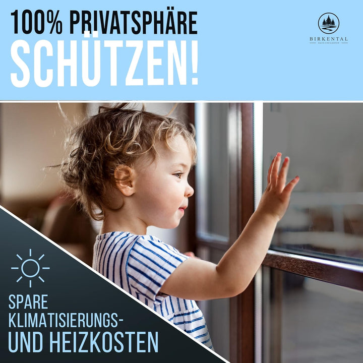 Birkental Sonnenschutzfolie Fenster innen oder aussen - UV Schutz Spiegelfolie - Hitzefolie - Fenste