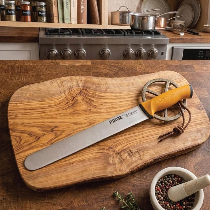 Pirge Duo Dönermesser 45 cm Gelb - Aufschnittmesser - Schärfstes Döner Langmesser - Schneidemesser -