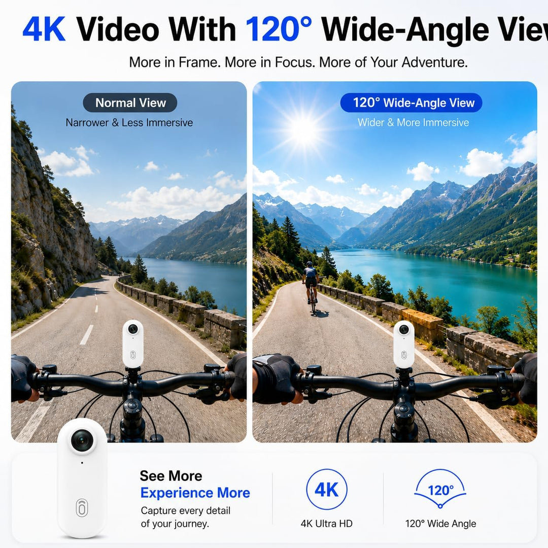 Winnes 4K Action Camera Mini Daumengrösse Sportkamera POV Kamera 4K WiFi Helm Action Camera Magnetmo