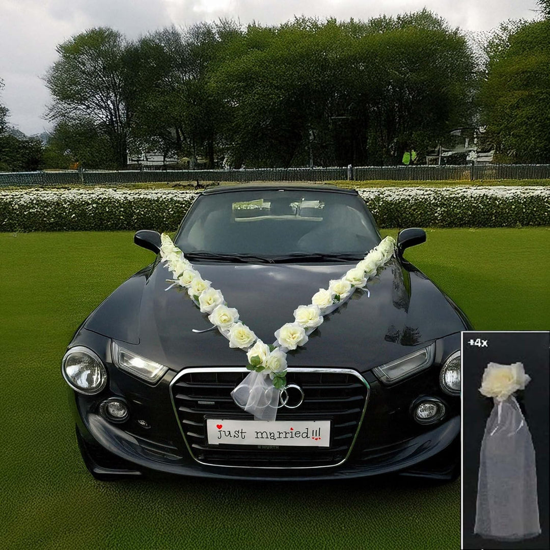Rosen Girlande Braut Paar Rose Deko Dekoration Autoschmuck Hochzeit Car Auto Wedding ®Auto-schmuck D