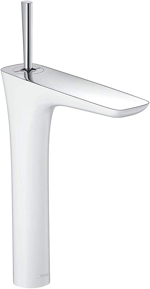 hansgrohe Wasserhahn PuraVida (Armatur mit Auslauf Höhe 200 mm und Push-Open Ablaufgarnitur) Weiss/C