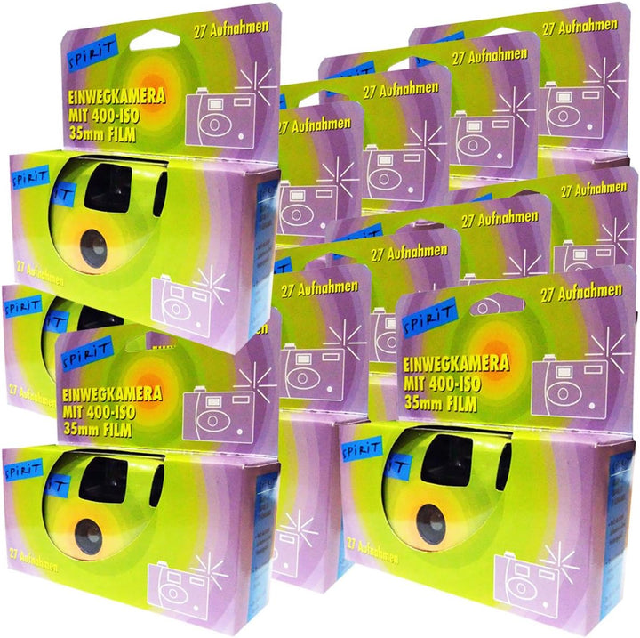 12 x 1A PHOTO PORST Einwegkamera/Partykamera/Hochzeitskamera (je 27 Fotos, mit Blitz, 12-er Pack)