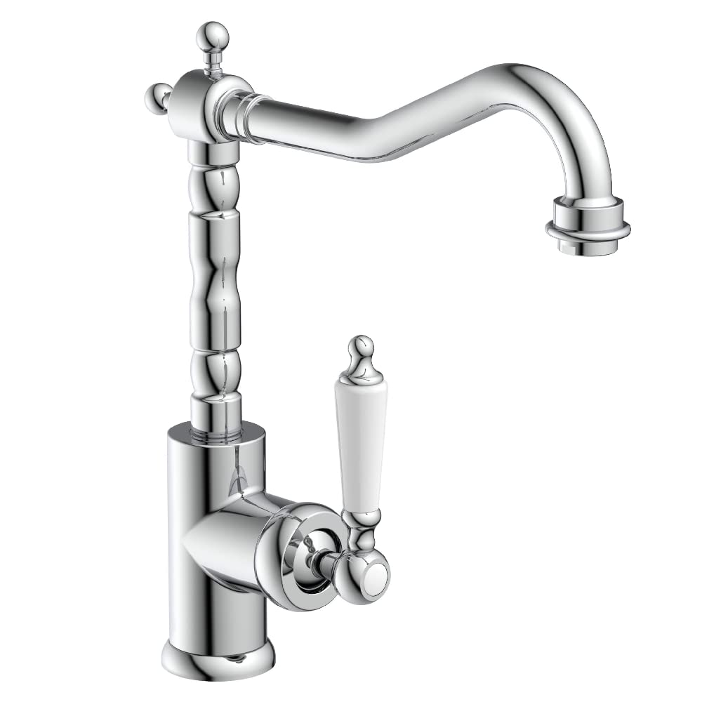 SCHÜTTE schwenkbare Küchenarmatur OLD STYLE, Retro Wasserhahn, klassische Mischbatterie mit Einhebel