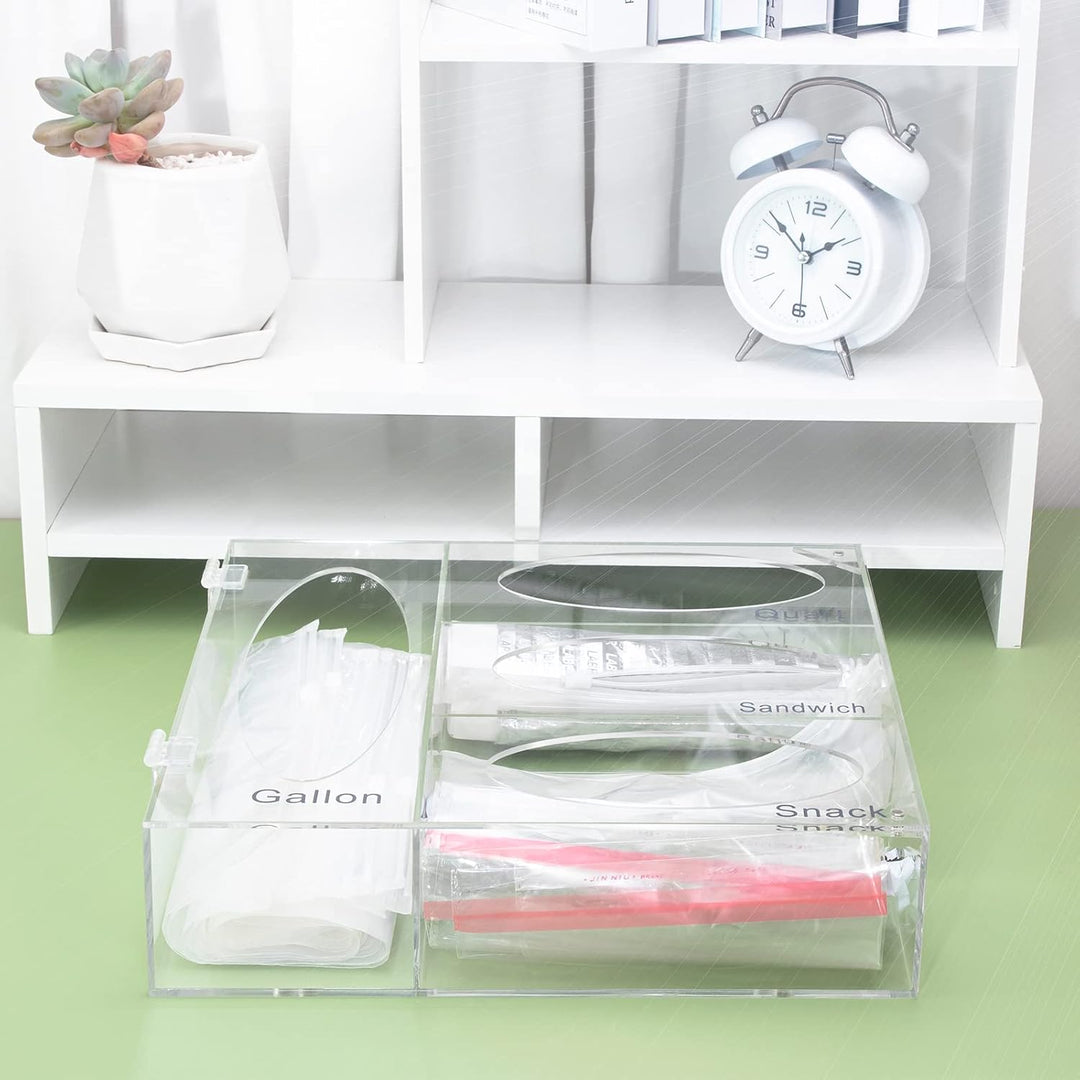 SETROVIC Acryl-Ziplock-Lebensmittelbeutel, Aufbewahrungs-Organizer aus Acryl, für Küchenschublade, f