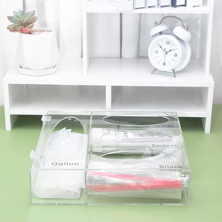 SETROVIC Acryl-Ziplock-Lebensmittelbeutel, Aufbewahrungs-Organizer aus Acryl, für Küchenschublade, f
