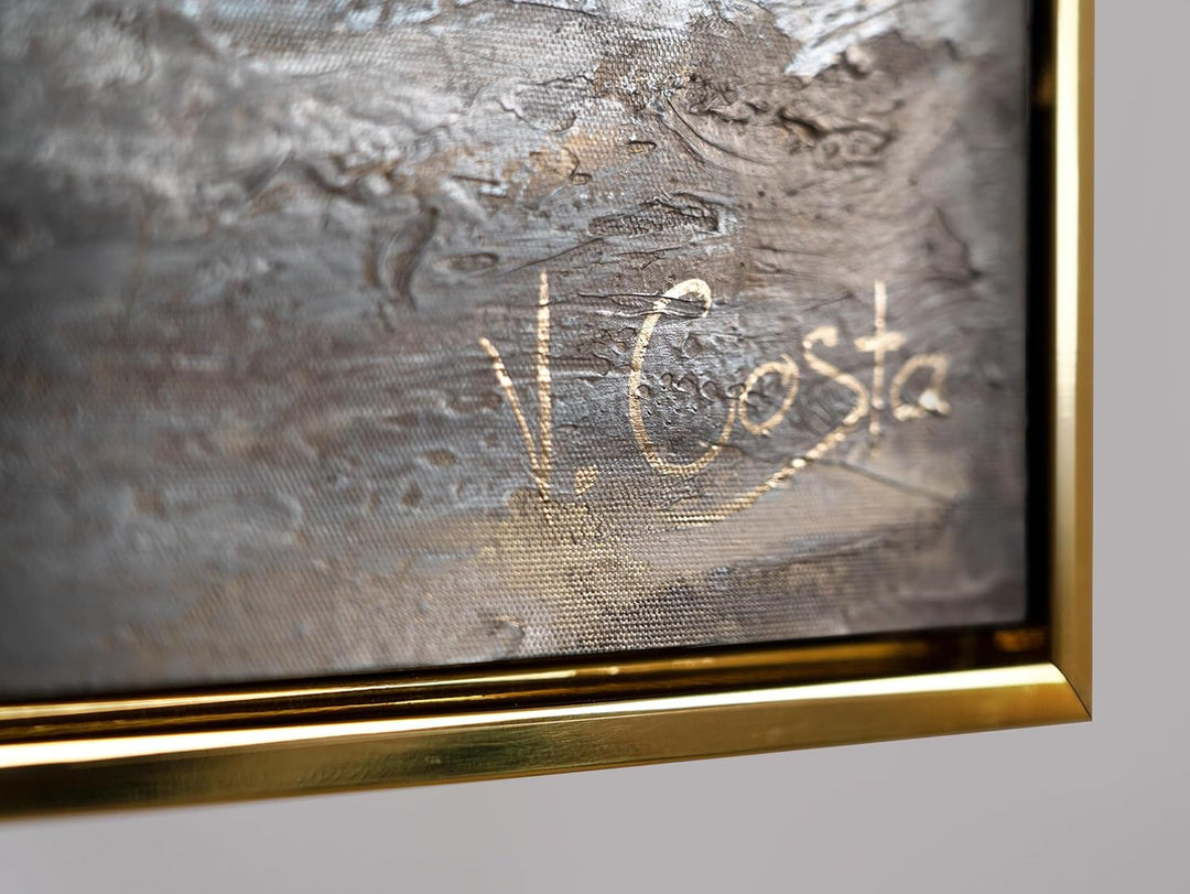 YS-Art XXL Abstrakt Fluoreszierendes selbst leuchtendes Acryl 3D Gemälde auf Leinwand Sternenverbind