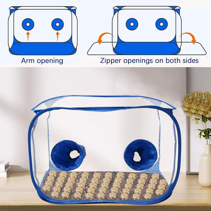 Still Air Box, 90x60x60cm, Pop Up Pilz Wachsen Zelt Kit, mit Handschuhen, Transparent, Tragbar, Pfla
