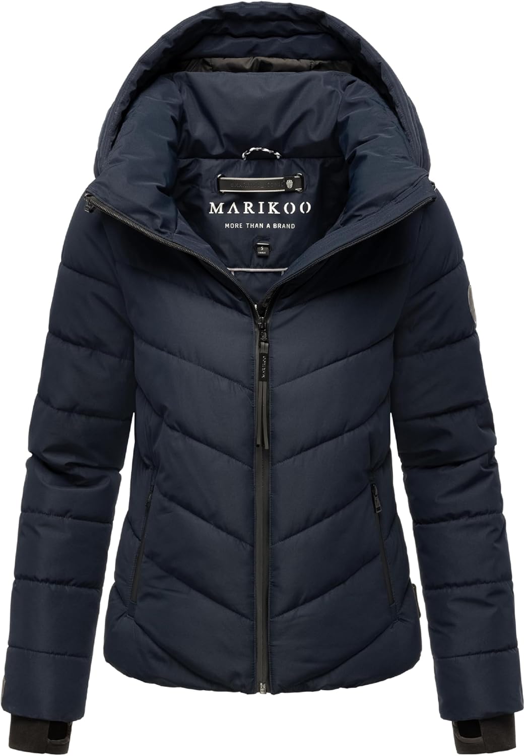 MARIKOO Damen Winterjacke warme Steppjacke mit Abnehmbarer Kapuze Samuiaa XVI XS-3XL XS Navy, XS Nav