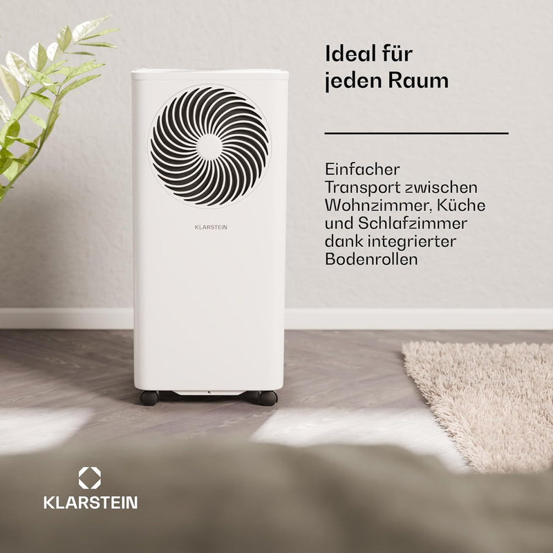 Klarstein mobile Klimaanlage mit Abluftschlauch, 7000 BTU - praktischer Luftentfeuchter, Ventilator