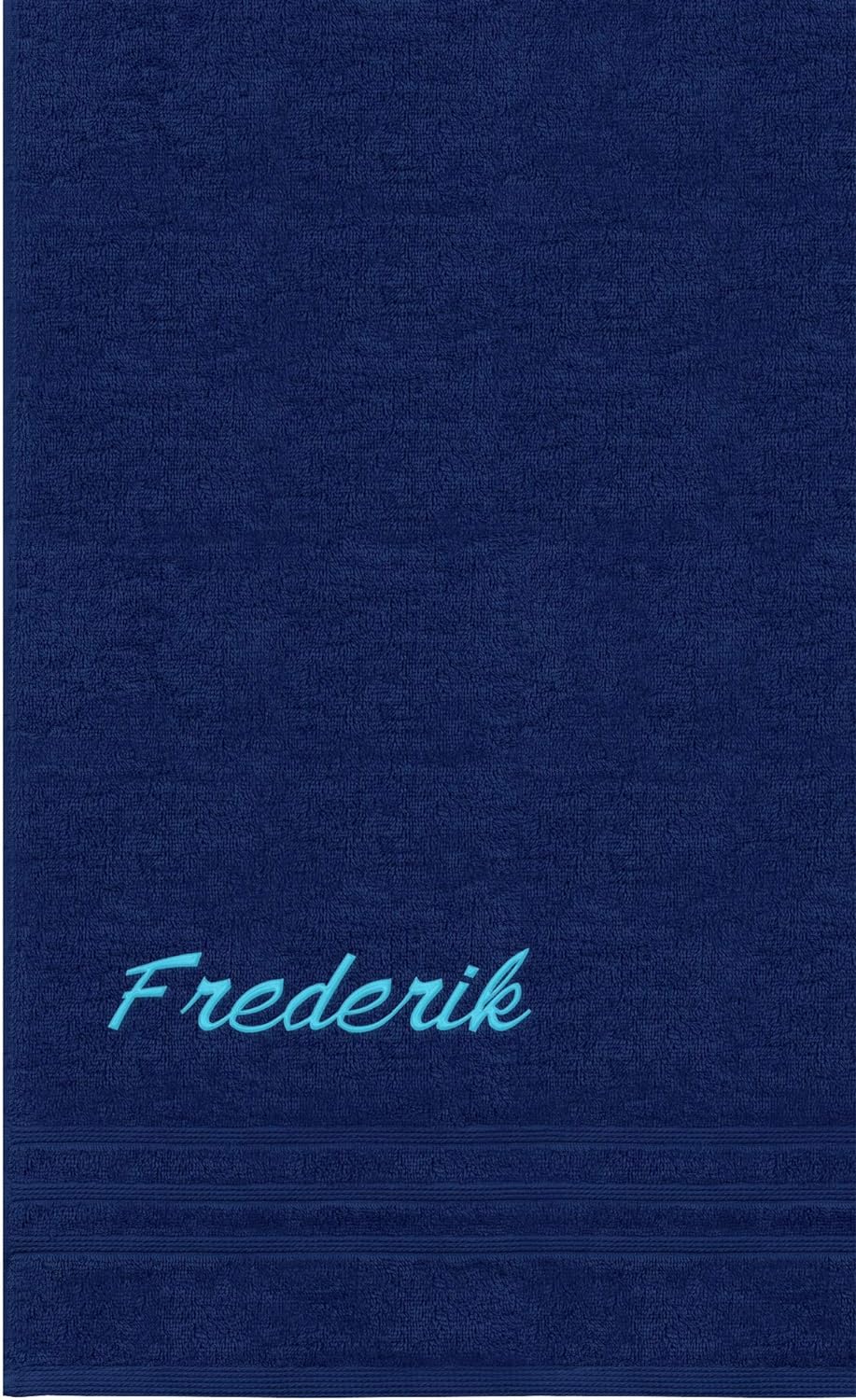 Lashuma Handtuch personalisiert mit Name, Duschtuch 70x140 cm Blau - Marine, Serie: London 70 x 140
