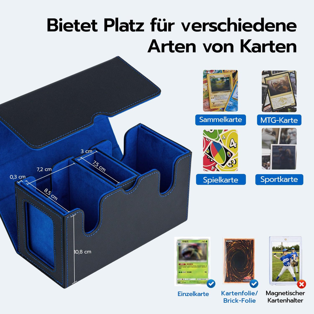 Doppelschicht Card Deck Box für MTG, 2 Commander Displays, passt für 200 Doppelt Eingehüllte Kartens