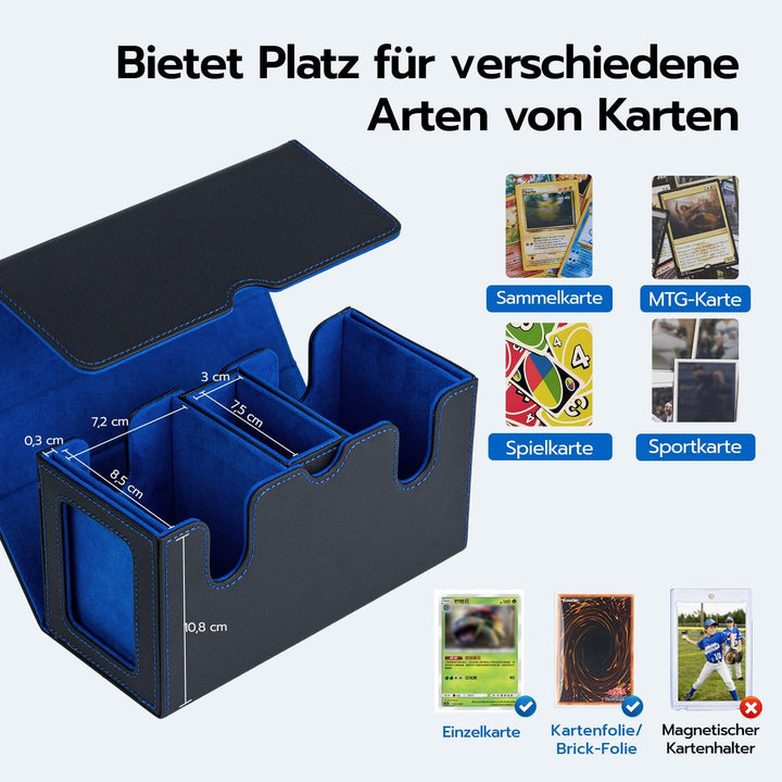 Doppelschicht Card Deck Box für MTG, 2 Commander Displays, passt für 200 Doppelt Eingehüllte Kartens