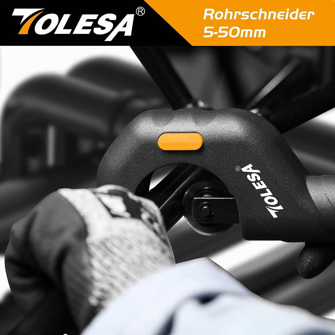 TOLESA Rohrschneider 5-50mm, Rohrschneider Edelstahl, Rohrabschneider für Edelstahlrohre, Rohrschnei