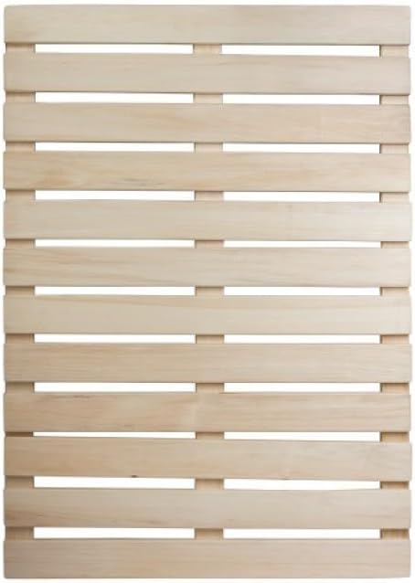 Sauna Holzrost aus Esche 50x80 cm – Heller Saunasteg/Badvorleger, rutscharm & robust, Duschrost Holz