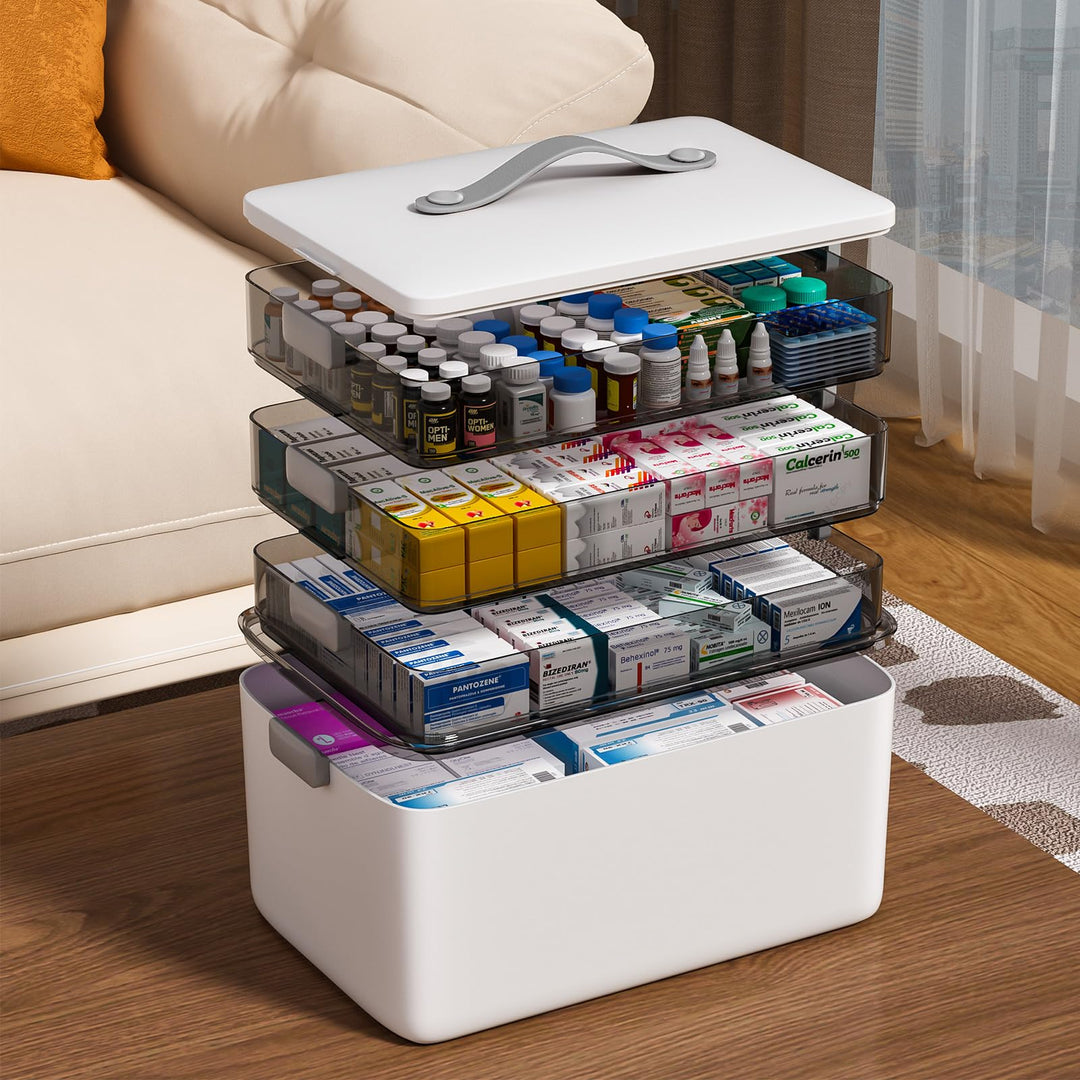 MOPUP vierlagige Medikamentenaufbewahrungsbox, 37x23x32 cm, mit Tragegriff, multifunktionaler Medika