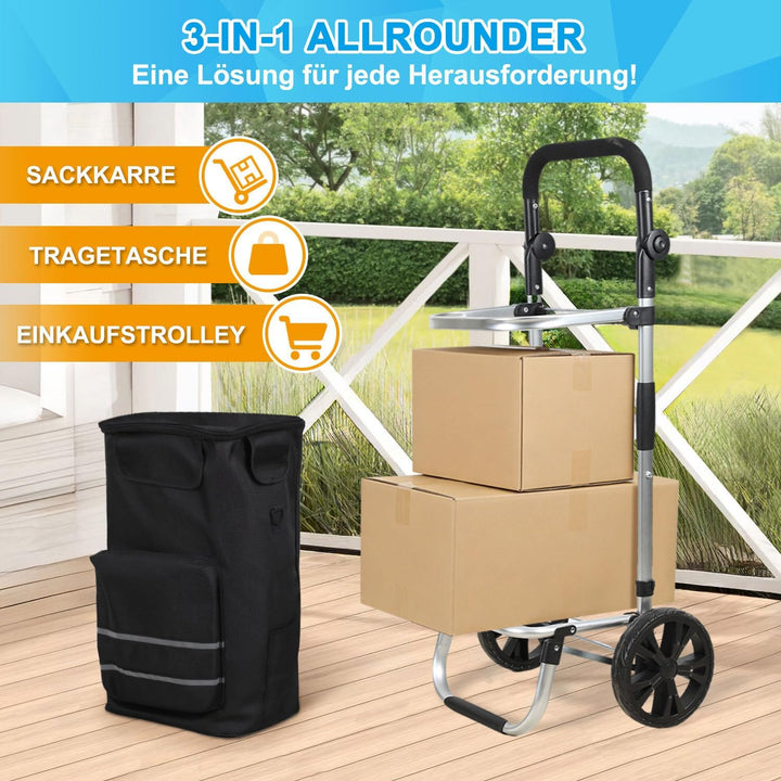 Einkaufstrolley klappbar mit Kühlfach | 50kg belastbar & Grosses Volumen | Leichter Einkaufswagen mi