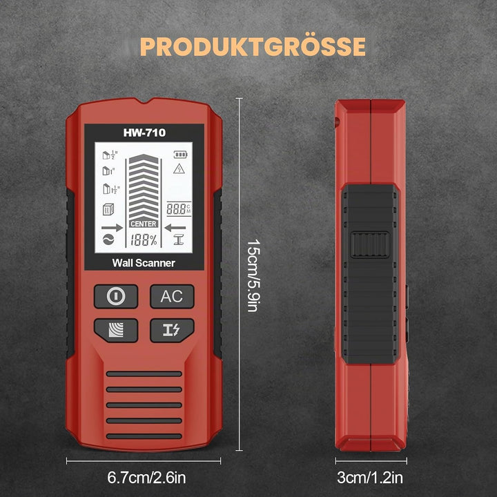 Leitungssucher 5 in 1 – Kabelfinder &amp; Metallsuchgerät für Stromleitungen, Holzbalken &amp; Eisen | Multi