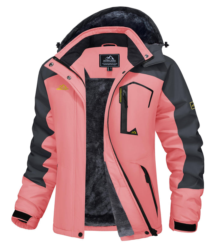 MAGCOMSEN Winterjacke Damen Skijacke mit Fleece Parka Winter Softshell Jacke Ski Snowboardjacke Wass
