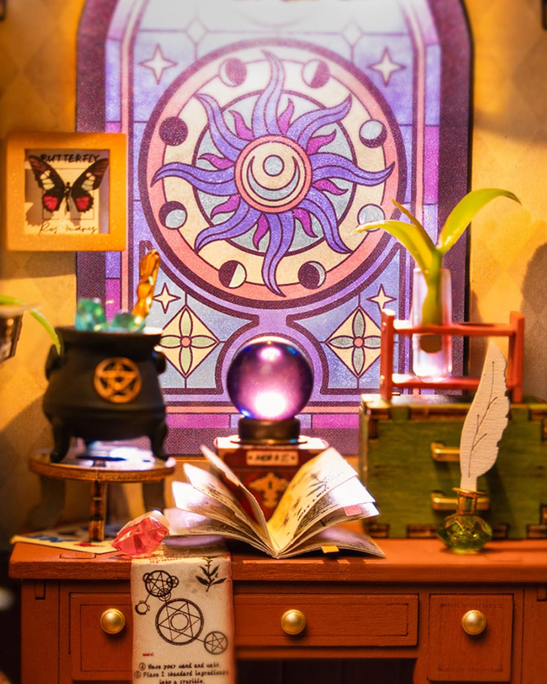 Rolife Miniatur Haus, Miniatur Haus Selber Bauen The Magic Study, Deko für Schreibtisch oder Bücherr