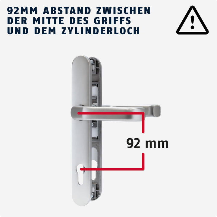 ABUS Türbeschlag SRG92N F1 - Drückergarnitur für Haustüren - mit beidseitiger Türklinke - für Türen