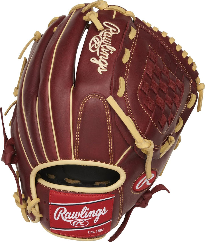 Rawlings Sandlot Baseball-Handschuh-Serie Linke Hand Wurf Infield / Krug Korbgeflecht, 30,5 cm, Burg