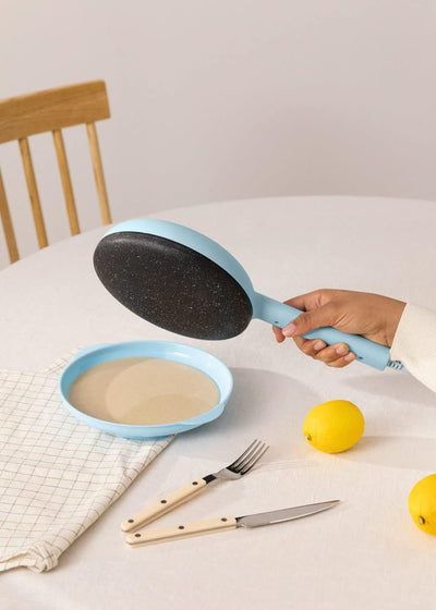 CREATE/CREPE MAKER/Crêpe-Maker elektrischer Blau/Rutschfeste Platte, Ø21cm, 600W