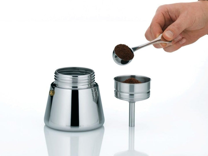 Kela 10836 Espressokanne, 6 Tassen, 300 ml, Induktionsgeeignet, Edelstahl, Latina, Silber 300 ml Lat
