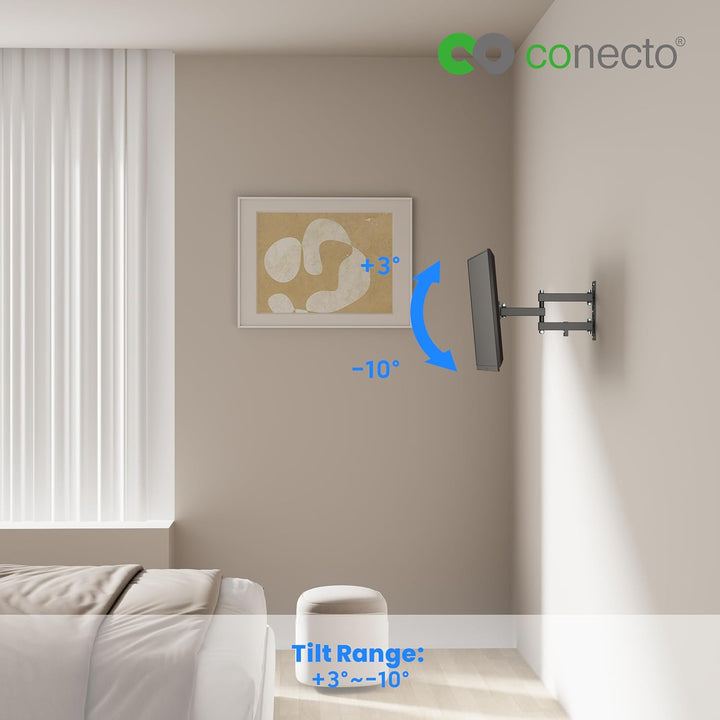 conecto TV Wandhalterung mit Gelenkarm, flexibel neig- und schwenkbare Universalhalterung, max. VESA