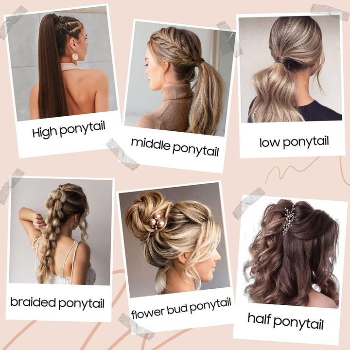 S-noilite Echthaar-Extensions aus glattem und langem natürlichem Haar – Pferdeschwanz Ponytail mit e