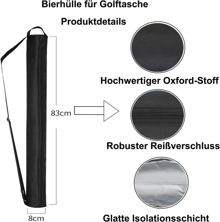 Bierhülle für Golftaschen,Hält 7 Dosen Eiskalt,Tragbare Getränke-Kühlhülle für Golf, Picknick,Party,