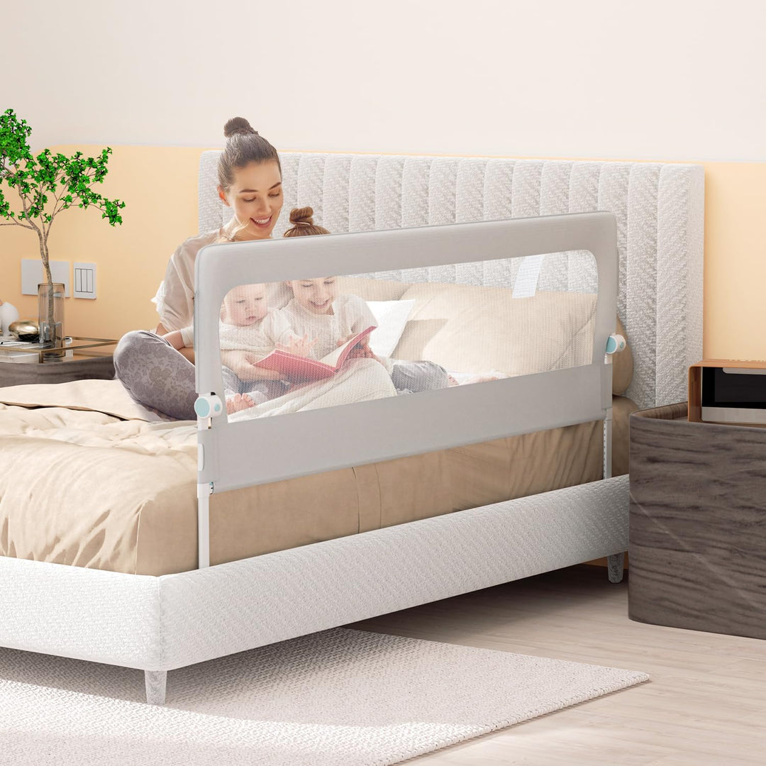 180 cm Bettgitter Rausfallschutz Klappbar, 72-86 cm höhenverstellbar Rausfallschutz Kinderbett, zusa