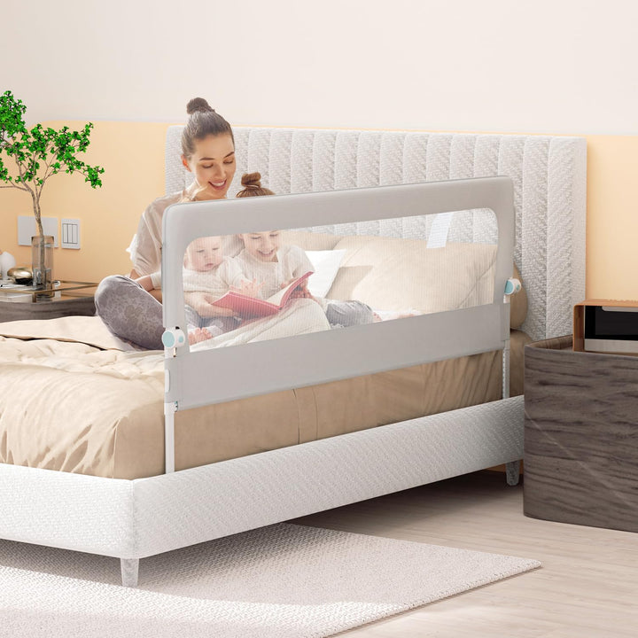 180 cm Bettgitter Rausfallschutz Klappbar, 72-86 cm höhenverstellbar Rausfallschutz Kinderbett, zusa